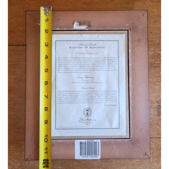 Thomas Kinkade "A Perfect  Red Rose" 10" x 12" Framed Signed Authenticity - Picture 10 of 11